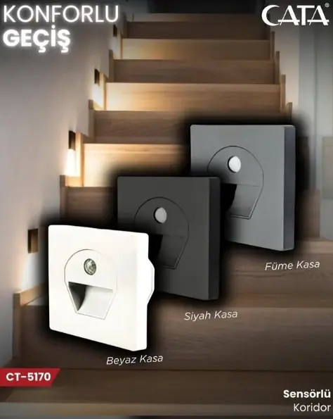 Cata Ct-5170 Sensörlü Ledli Koridor Armatür